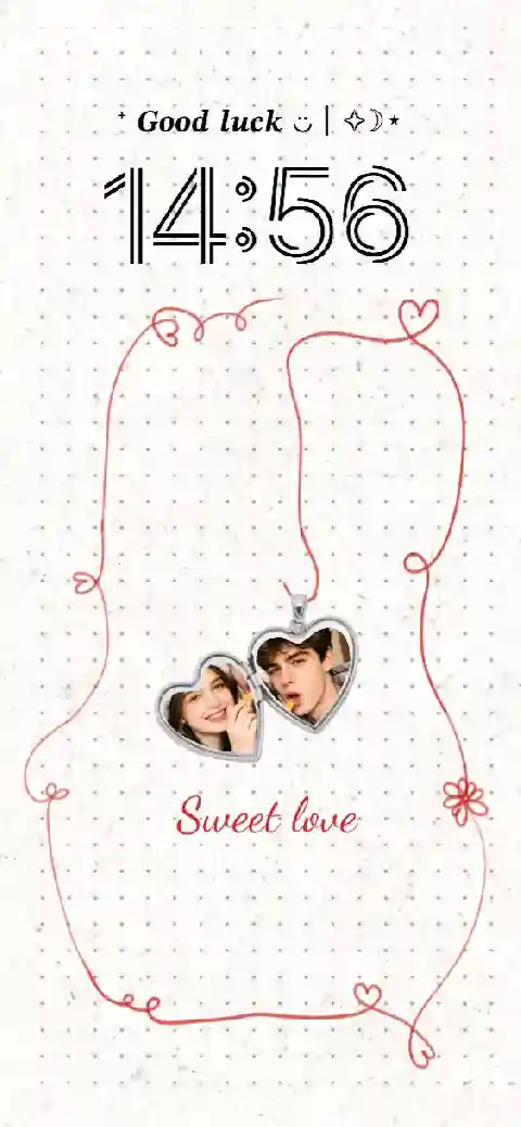 Couple Heart Locket Aesthetic - Personalized Live Template