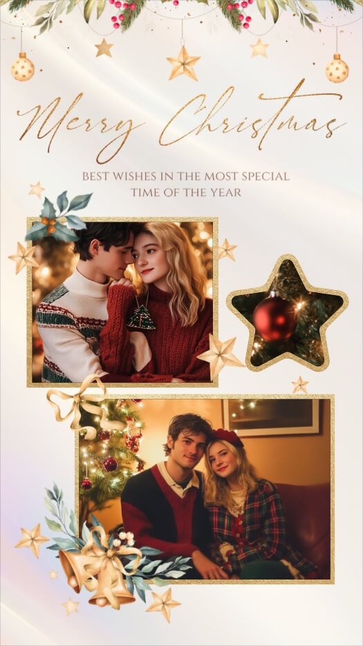 Noël Élégant - Modèle de Montage Photo