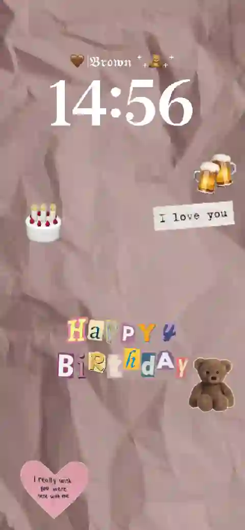Birthday Brown Aesthetic - DIY Live Wallpaper