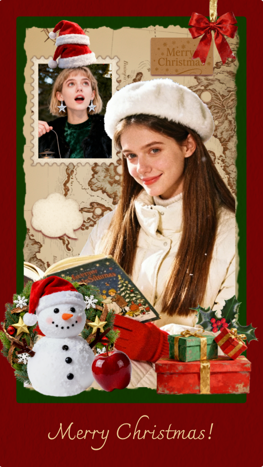 Navidad Vintage - Plantilla de Collage