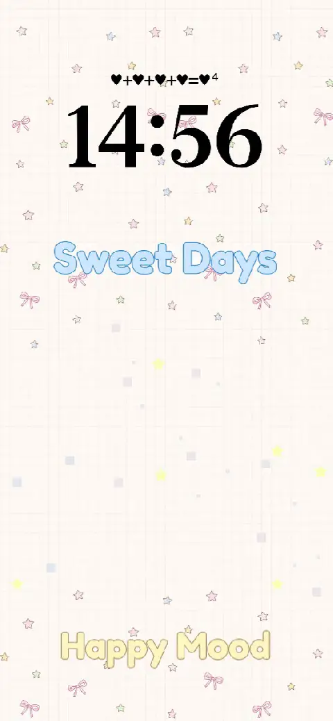 Pastel grid background with pink bows and stars, customizable template for DIY wallpapers.