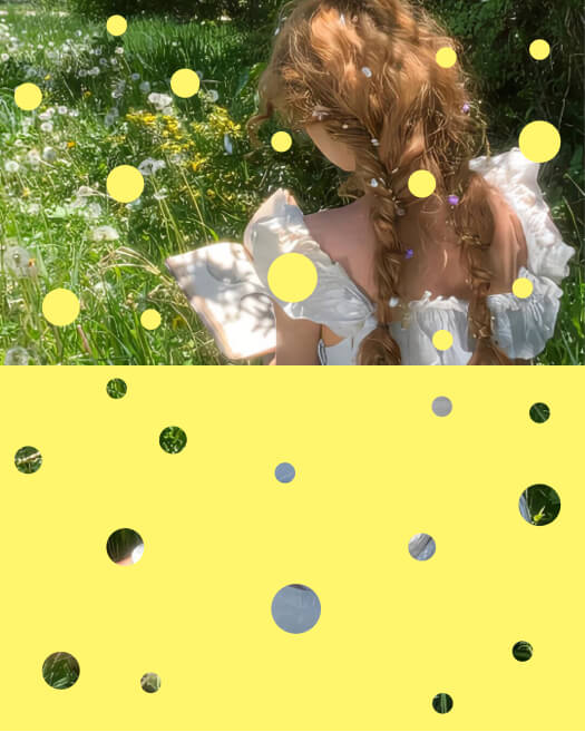Aesthetic Fairycore Summer Polka Dot Collage Template