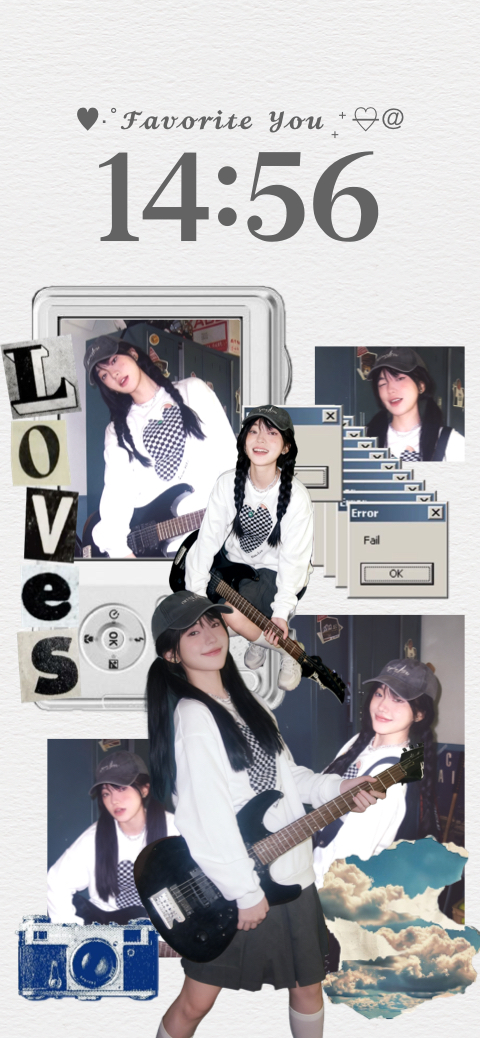 Collage K-Pop Y2K - Modèle de Fond d'Écran Personnalisé