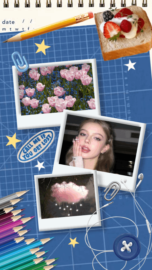 Y2K Aesthetic School Journal Scrapbook Template