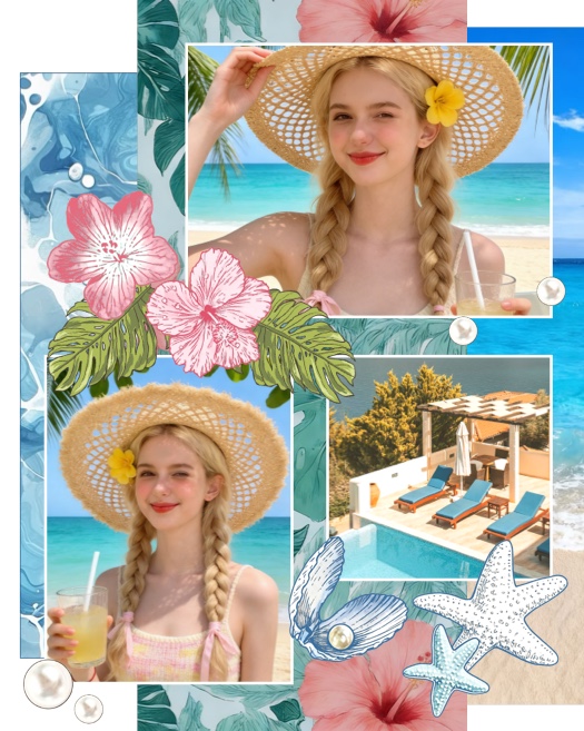 Sommer Tropen Ästhetik - Scrapbook Foto Vorlage