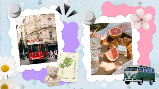 Aesthetic Travel Scrapbook 2-Photo Collage Template