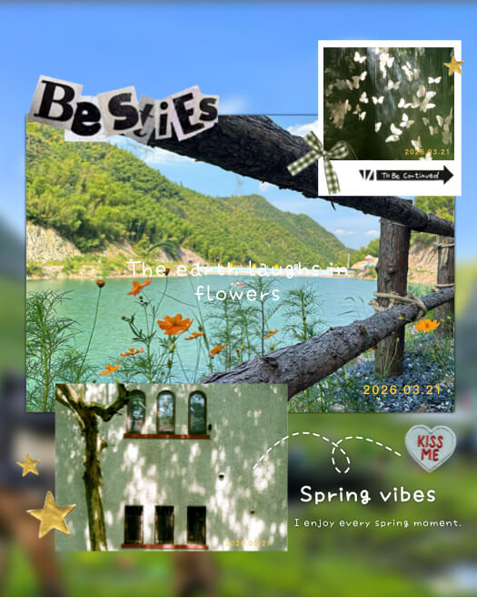 Frühling Natur - Scrapbook Collage Vorlage
