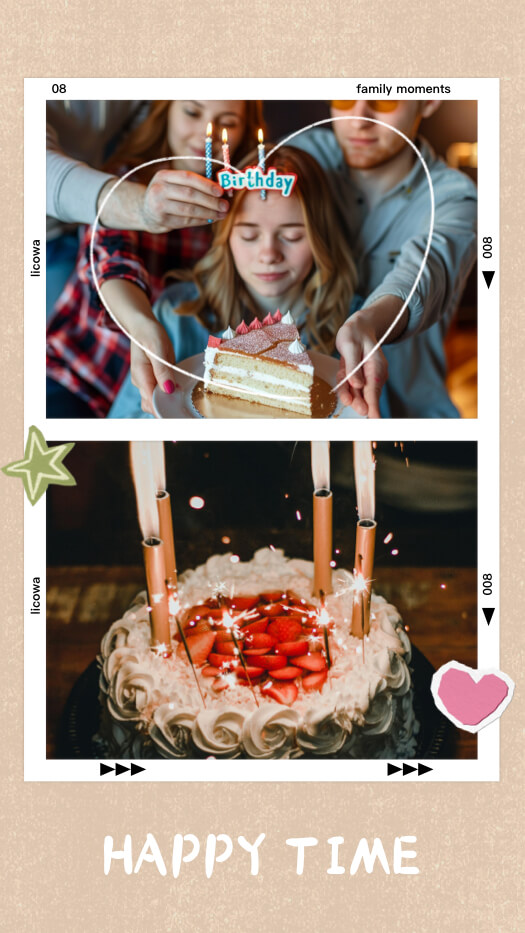 Birthday Scrapbook 2-Photo Template
