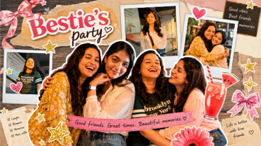 Besties Party Scrapbook Photo Collage Template