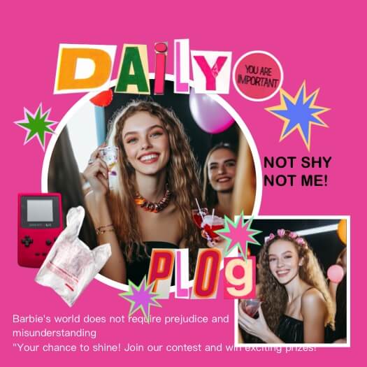 Y2K Pink Daily Plog - Scrapbook Template