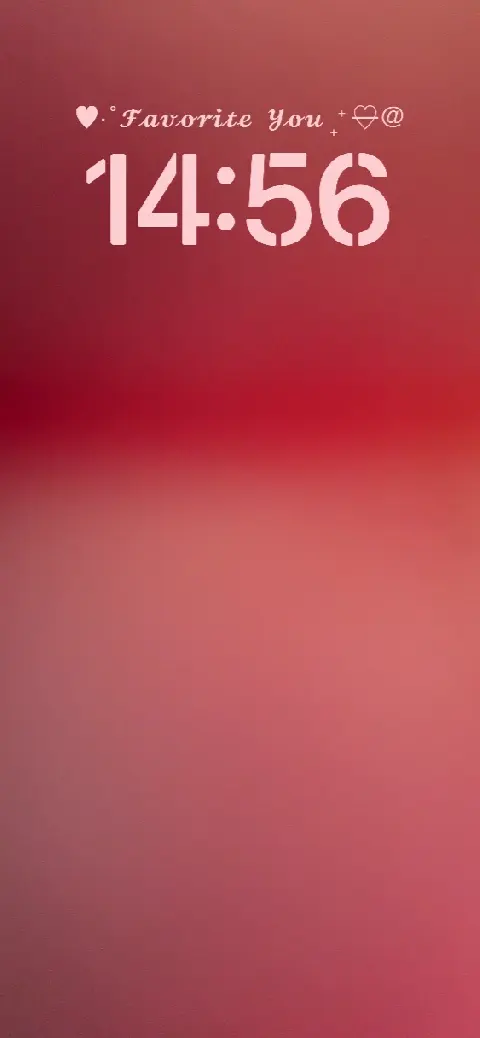 Red gradient aesthetic background with customizable 'Favorite You' text for a DIY live wallpaper template.