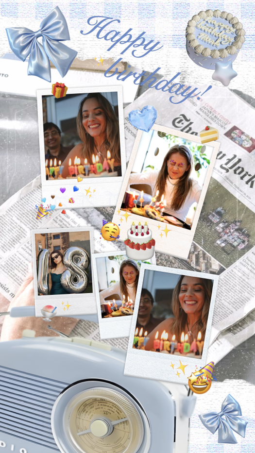 Retro Aesthetic Birthday - Multi-Photo Collage Template
