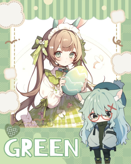 Esthétique Vert Pâques - Modèle Photo Anime