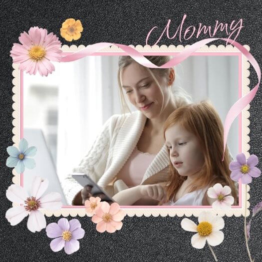 Floral Mommy Scrapbook - Photo Collage Template