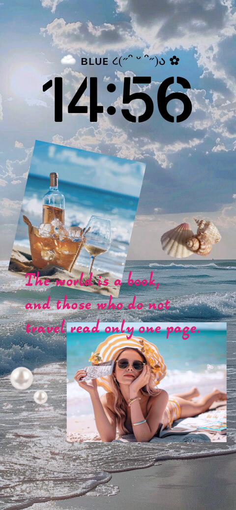 Summer Beach Travel - DIY Custom Lock Screen Template