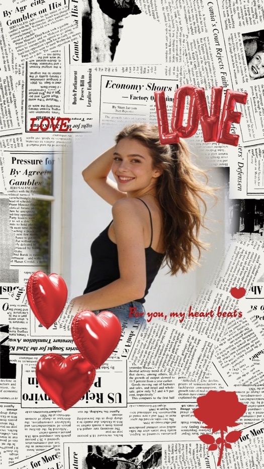 Journal Vintage Amour - Modèle de Collage