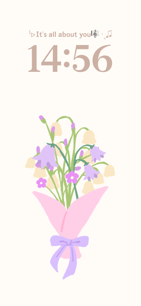 Bouquet de Fleurs Esthétique - Modèle Fond d'Écran DIY