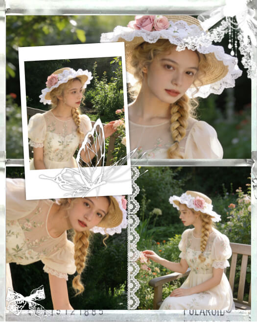 Romantic Vintage Garden - Photo Collage Layout