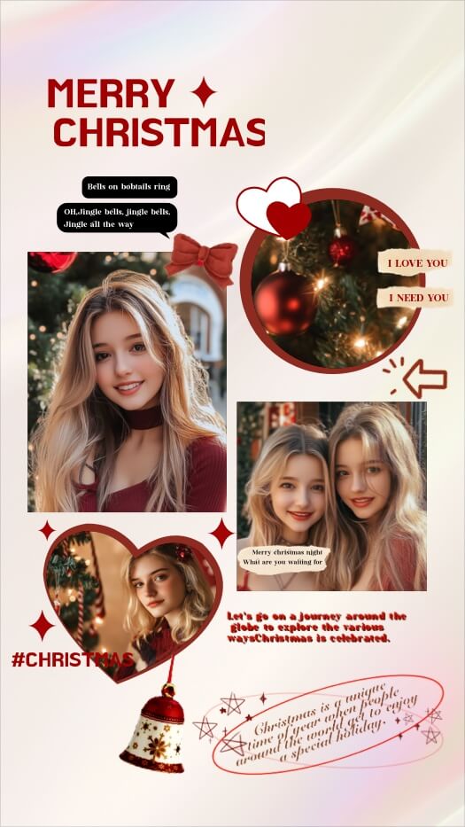 Weihnachts Scrapbook - Foto Collage Vorlage