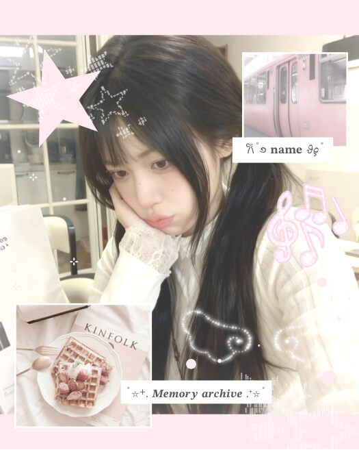 Y2K Soft Pink Aesthetic - Scrapbook Photo Template