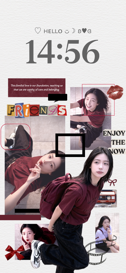 Collage Photo Scrapbooking - Modèle Fond d'Écran DIY