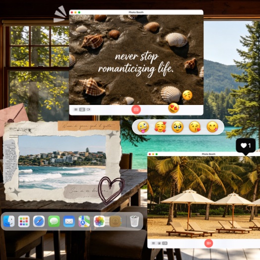 Aesthetic Summer Travel Desktop Scrapbook Template