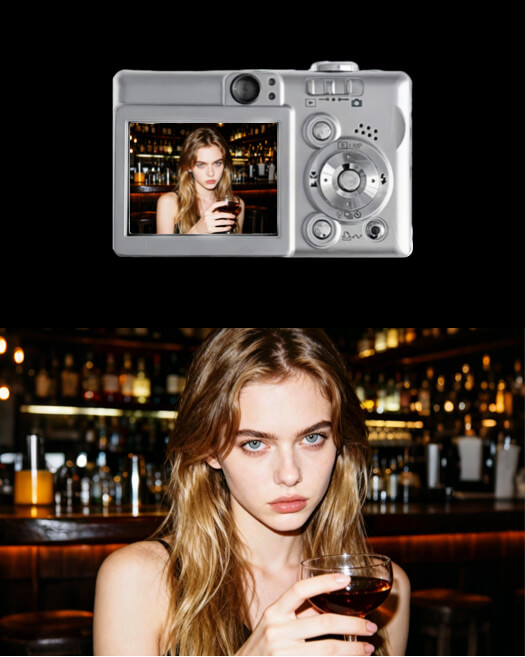 Vintage Y2K Digital Camera Collage Template