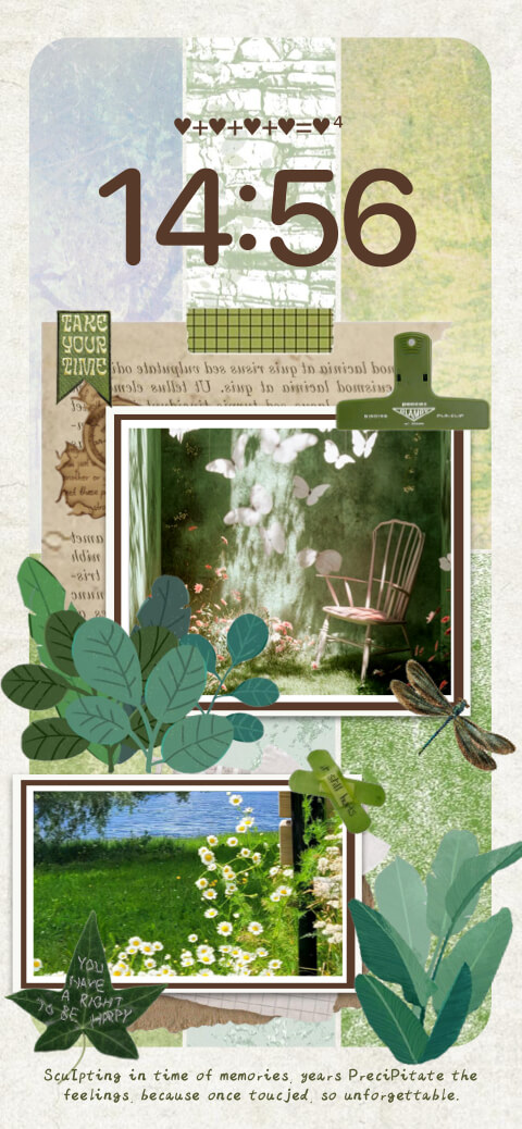 DIY Vintage Nature & Garden Collage Wallpaper Template