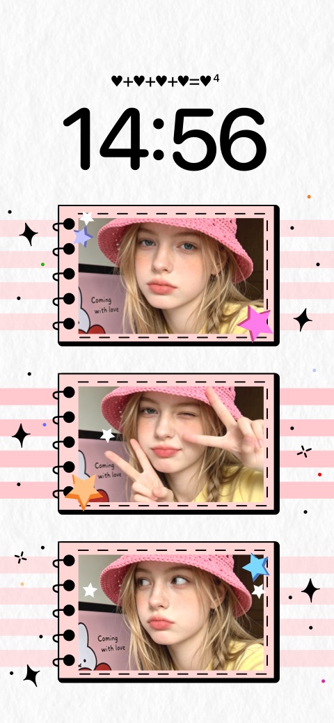 Custom Pink Aesthetic Scrapbook Wallpaper Template