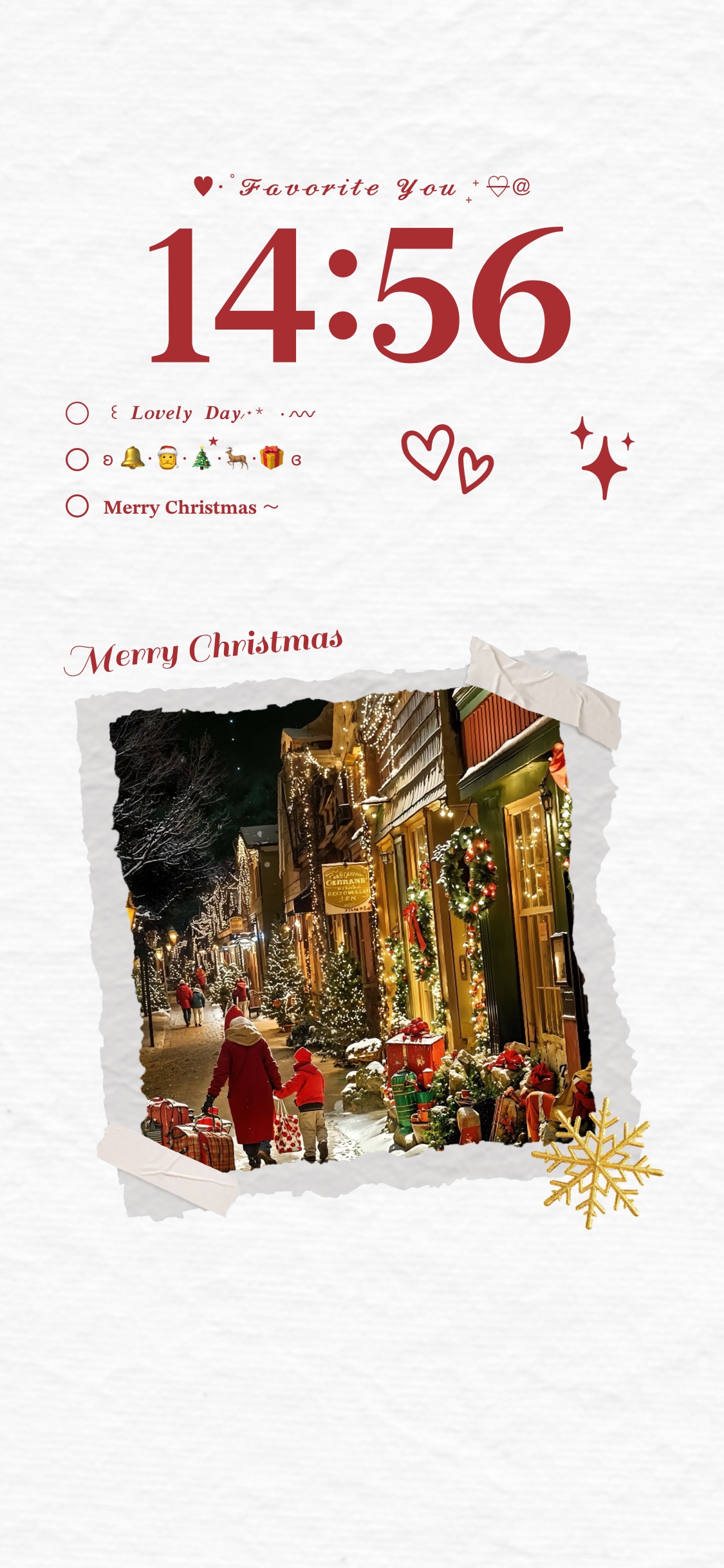 Christmas Aesthetic Scrapbook - Custom Lock Screen Template