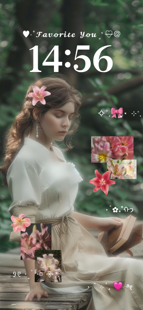Vintage Lily Cottagecore - DIY Wallpaper & Custom Lock Screen