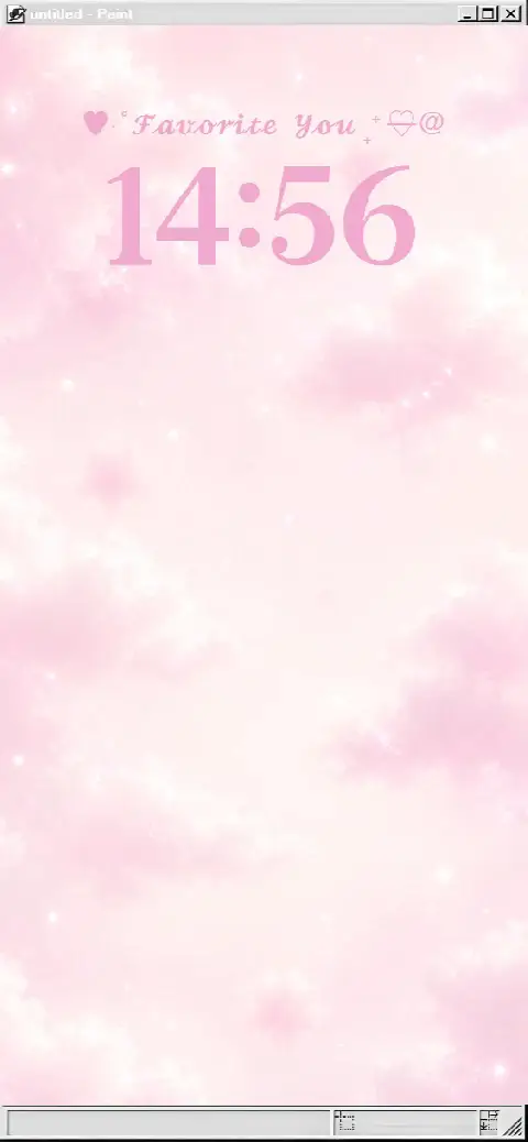 Pink dreamy clouds with retro UI frame, customizable live wallpaper template.