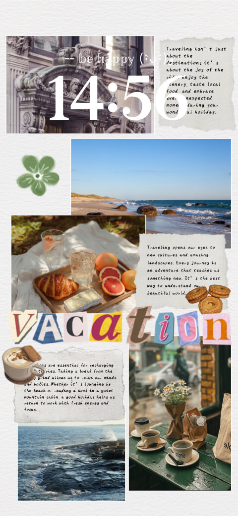 DIY Travel Aesthetic Collage Wallpaper Template