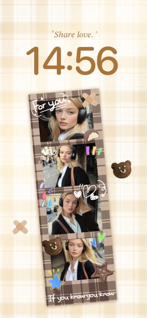 Aesthetic Plaid Photo Booth - DIY Custom Lock Screen