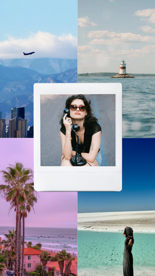 Vintage Travel - Polaroid Collage Template