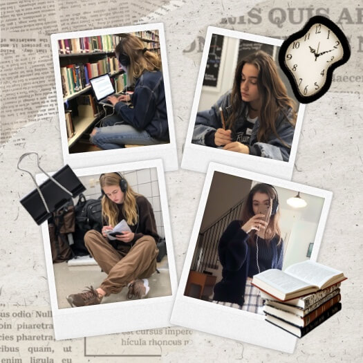 Akademisches Vintage Scrapbook - 4-Foto-Collage