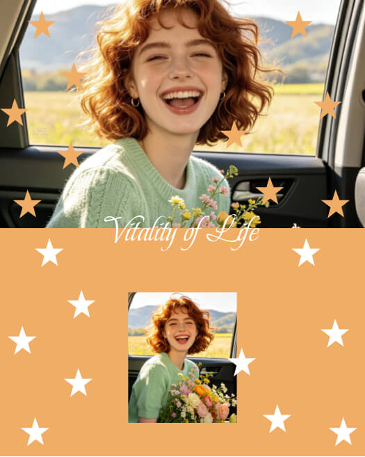Vitality of Life Starry Two-Photo Collage Template
