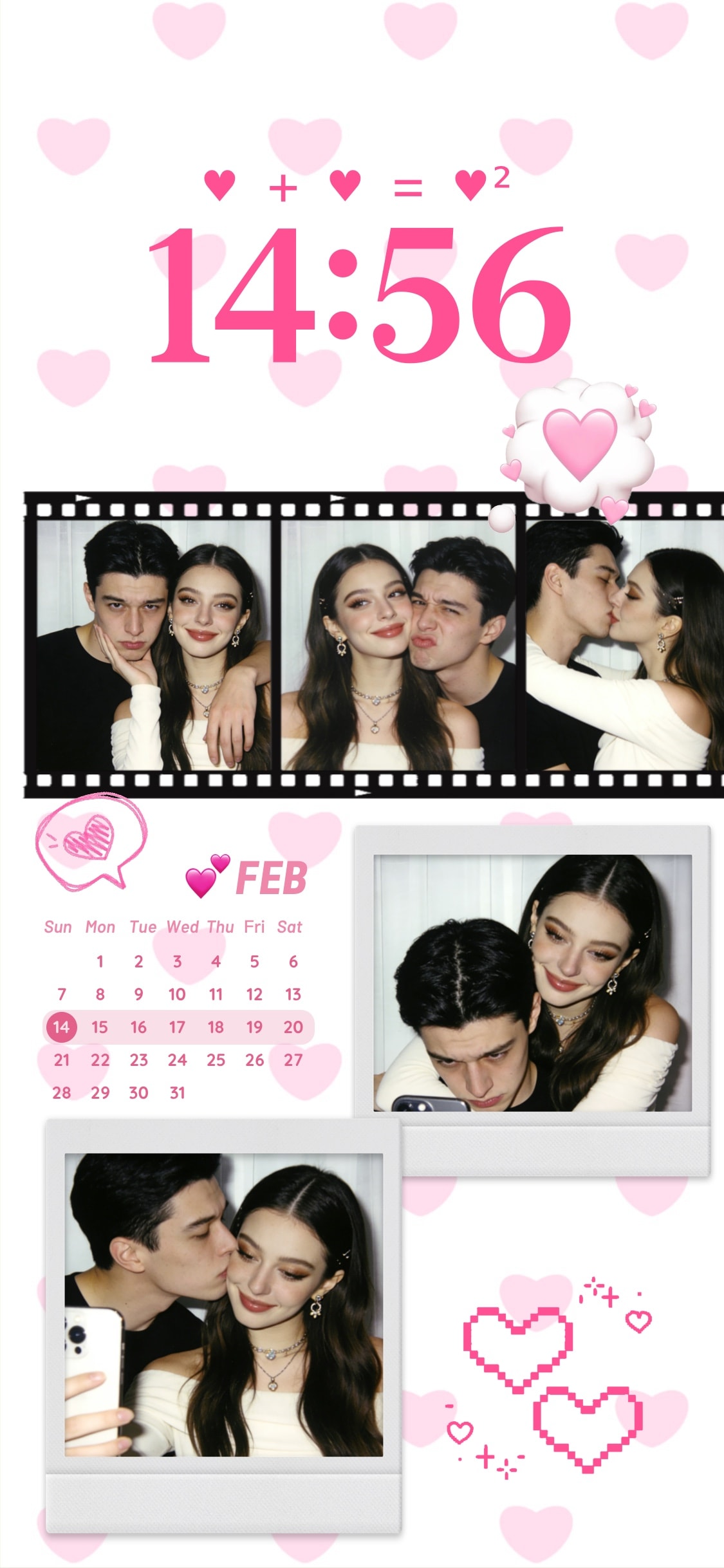 Valentine's Romantic Couple - DIY Lock Screen Template