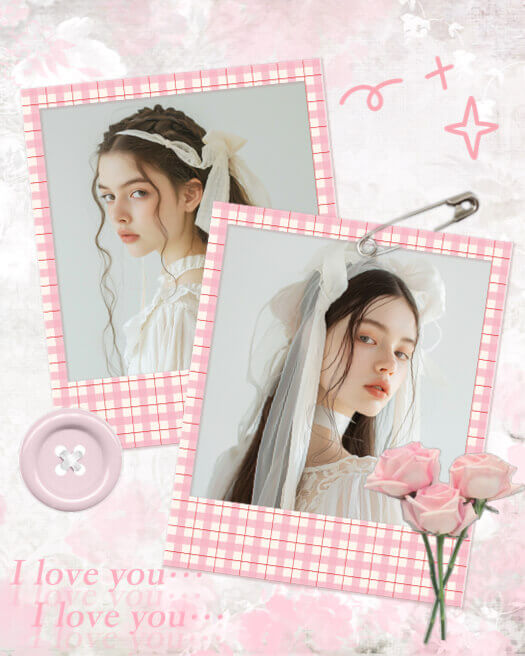 ロマンチックなコラージュ - 写真編集テンプレート
