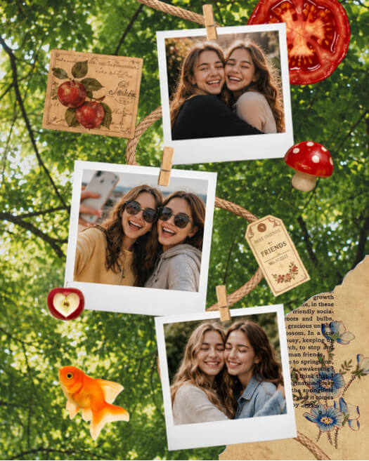Vintage Nature Scrapbook - Multi-photo Template