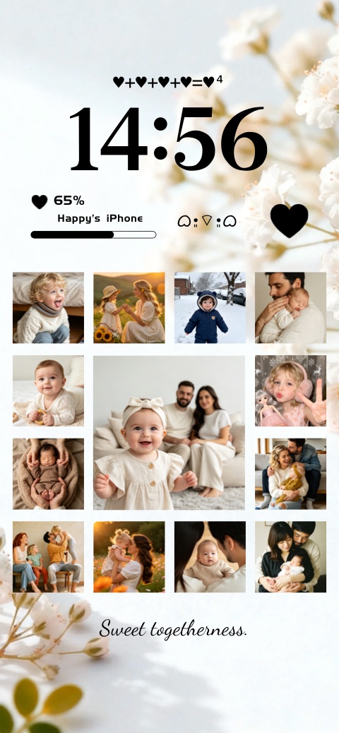 Ästhetische Familien-Foto-Raster DIY Vorlage