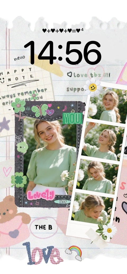 Fandom Scrapbook Collage - DIY Sperrbildschirm Vorlage