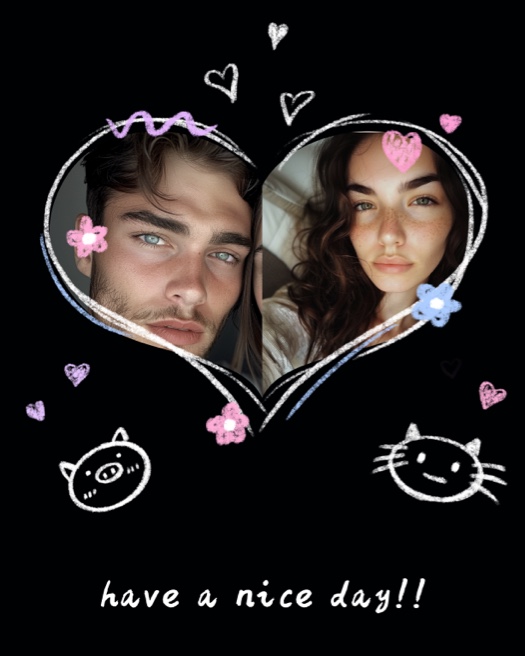 Chalk Heart Aesthetic - Multi-photo Collage