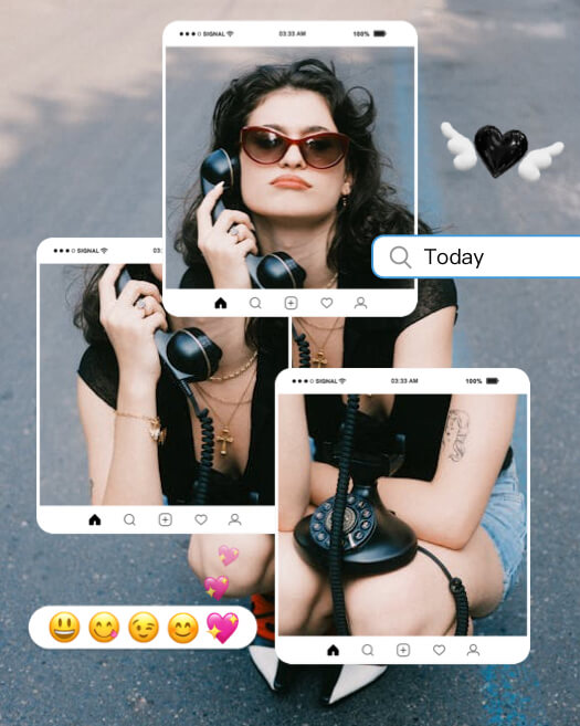 Style Y2K Social UI - Modèle Pèle-mêle