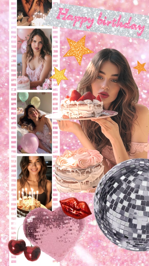 Y2K Sparkle Birthday - Photo Grid Template
