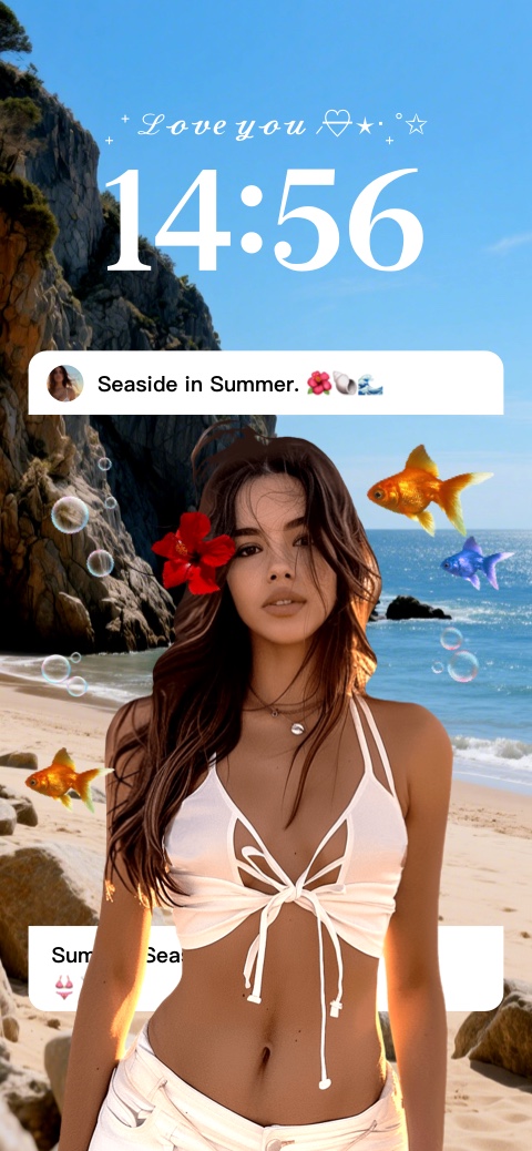 Summer Seaside Beach - DIY Wallpaper Template