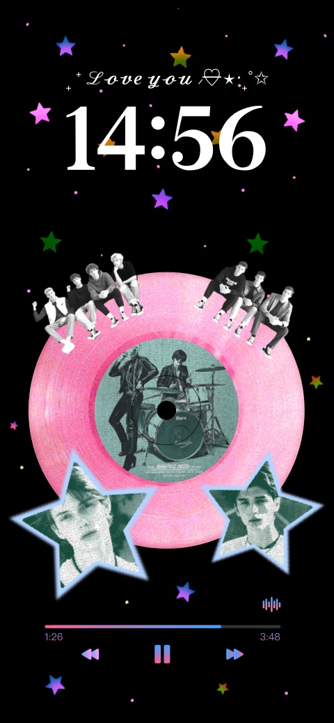 Music Boy Band Vinyl - DIY Lock Screen Template