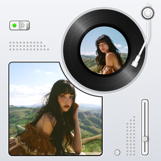 Retro Vinyl Aesthetic - Music Photo Collage