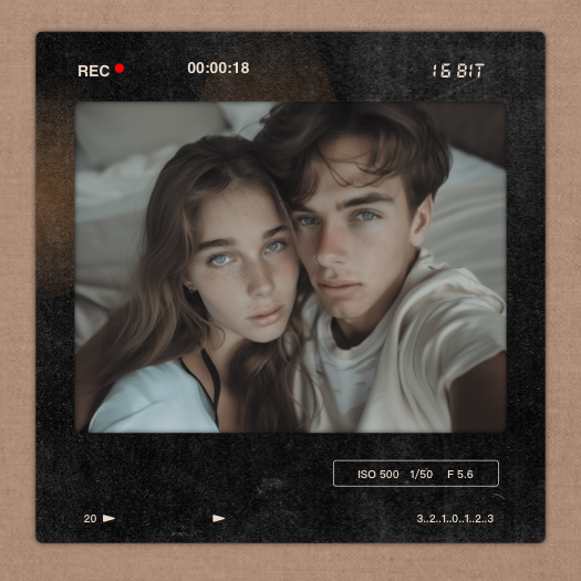 Vintage Camcorder - Retro Photo Frame