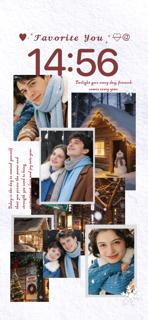 Winter Christmas Scrapbook - DIY Wallpaper Template